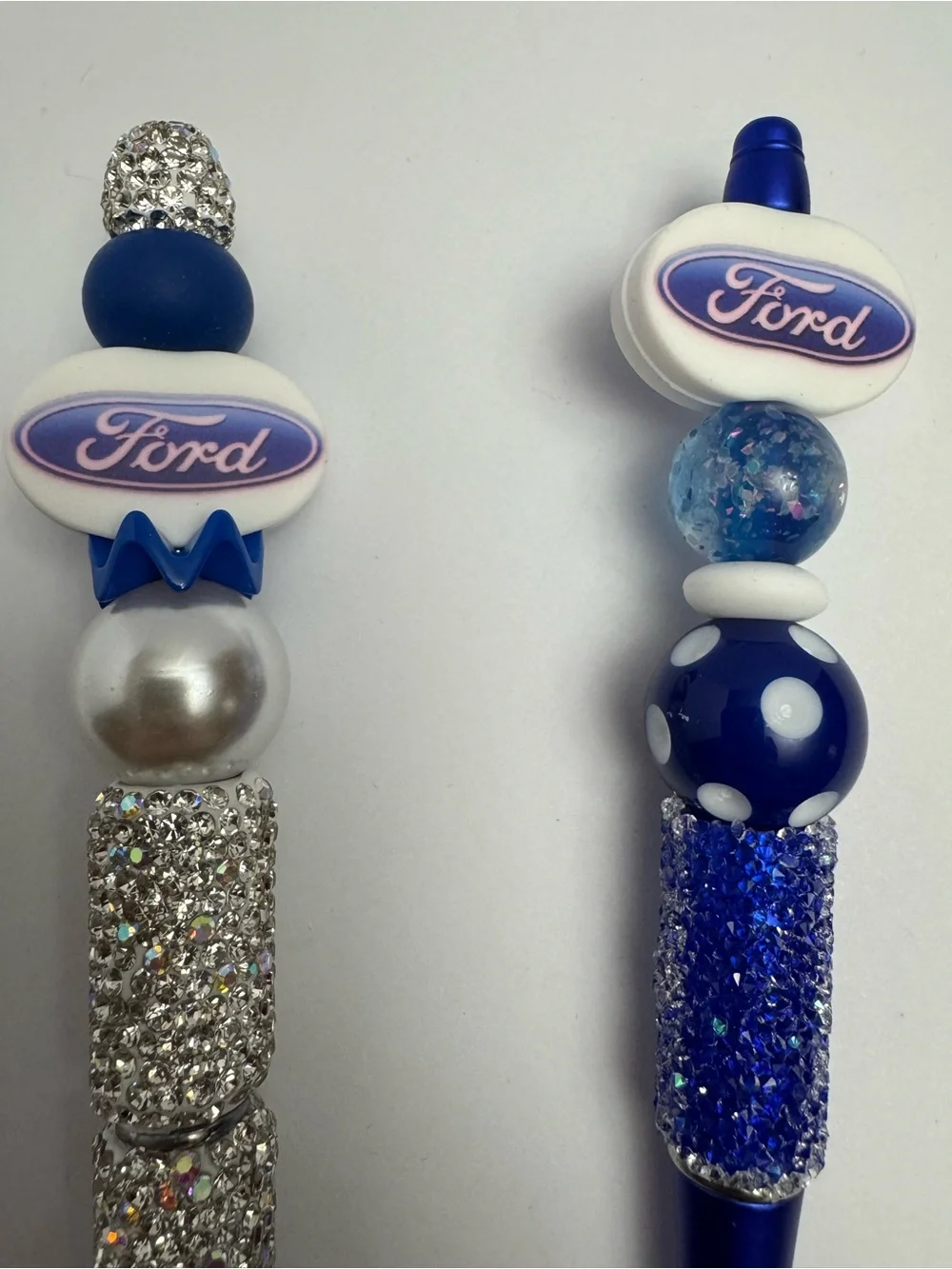 Ford Decorative Blue and Silver Beaded Pens